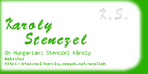 karoly stenczel business card