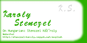 karoly stenczel business card
